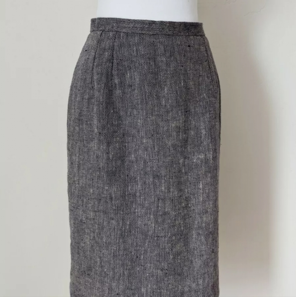 Vintage Oscar De La Renta Tweed Skirt | Couture Designer Retro 1960's - Picture 4 of 8